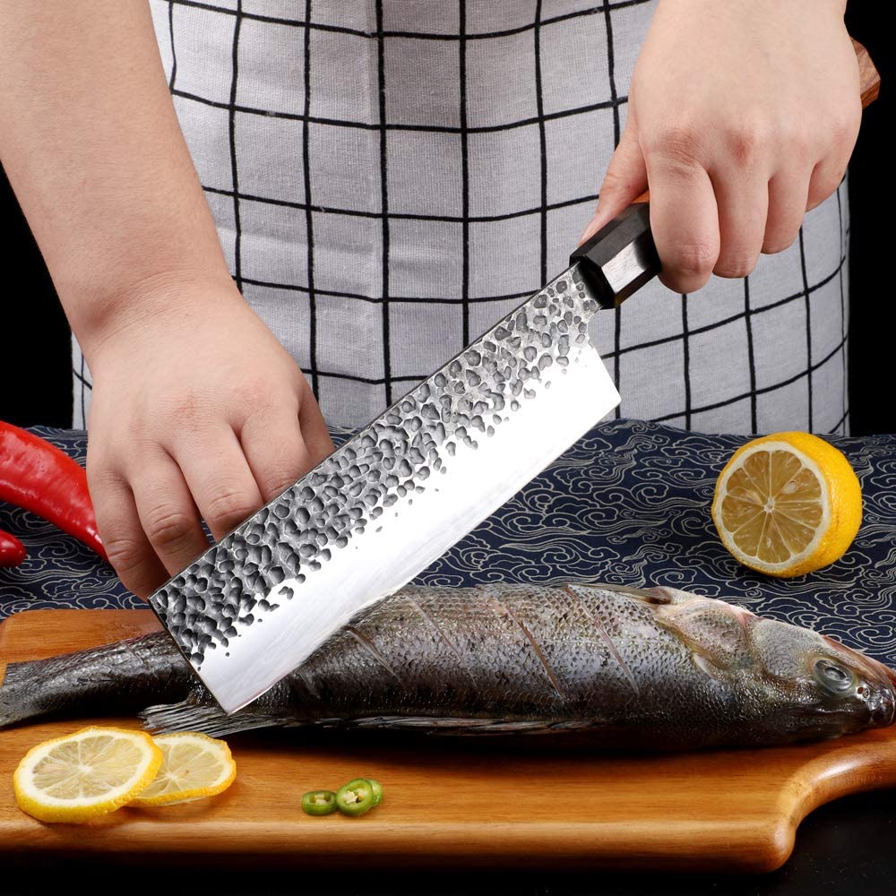 nakiri knife in hand